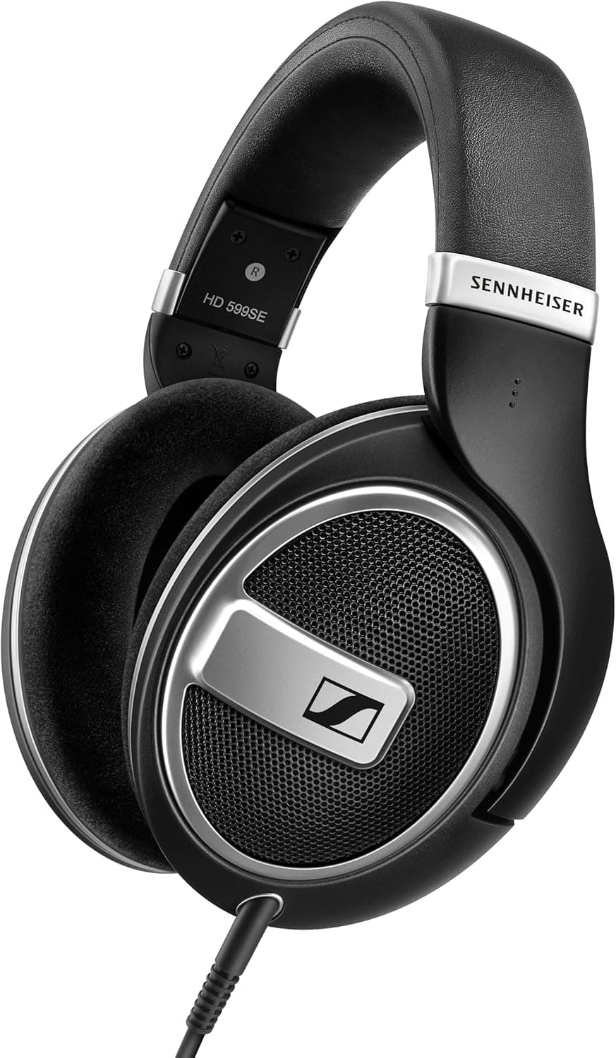 Sennheiser HD 599 SE Open-Back, Wired Over Ear Headphones, Premium Design, Natural Balanced Audio, Comfortable Fit for Music, Gaming, School, Work, Black